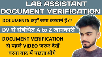 LAB ASSISTANT 2022 | LAB ASSISTANT DOCUMENT VERIFICATION SCHEDULE