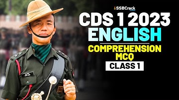 CDS 1 2023 Exam English 100 Days Crash Course - Comprehension - Class 1