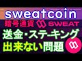 SWEAT COIN（スウェットコイン）送金できない！ステーキングできない！原因はガス代（手数料）NEARの不足！？ステーキングの条件や確認方法について解説します。