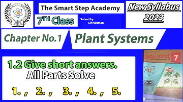 class 7 Science Ch1 plant systems Q1.2 Give short answers New Syllabus 2023 #pctbsyllabus #ptcb