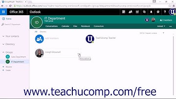 Outlook on the Web Tutorial Leaving Groups Microsoft Training