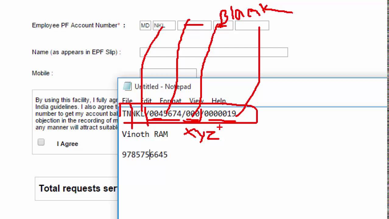 how-to-enter-pf-account-number-in-proper-manner-pf-bal-checking