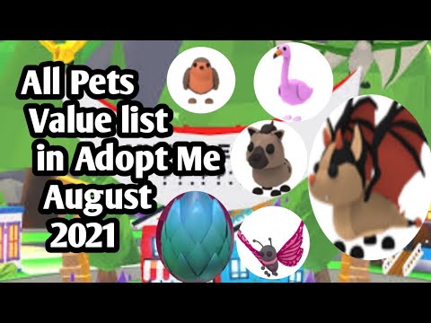 Pet value list 1ST WEEK OF AUGUST, ADOPT ME, ROBLOX,2021 