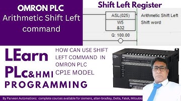 Arithmetic shift left instruction in Omron plc Model CP1E