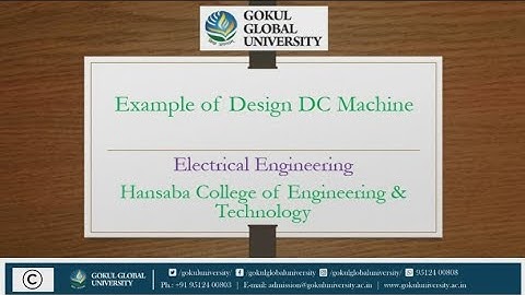 Example of Design DC Machine - Design of DC Machine and Transformer - Electrical - HCET