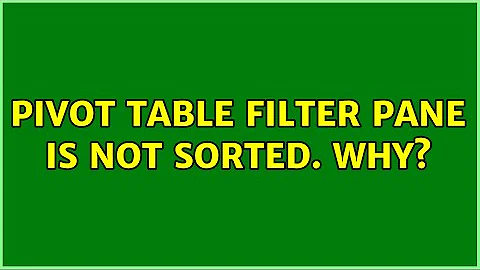 Pivot table filter pane is not sorted. Why? (2 Solutions!!)
