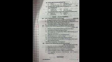 ICSE class-8th:geography/first term question paper/