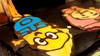 PANCAKE ART STREET FOOD | MINION ANPANMAN PIKACHU POOH Cute Pan Cake