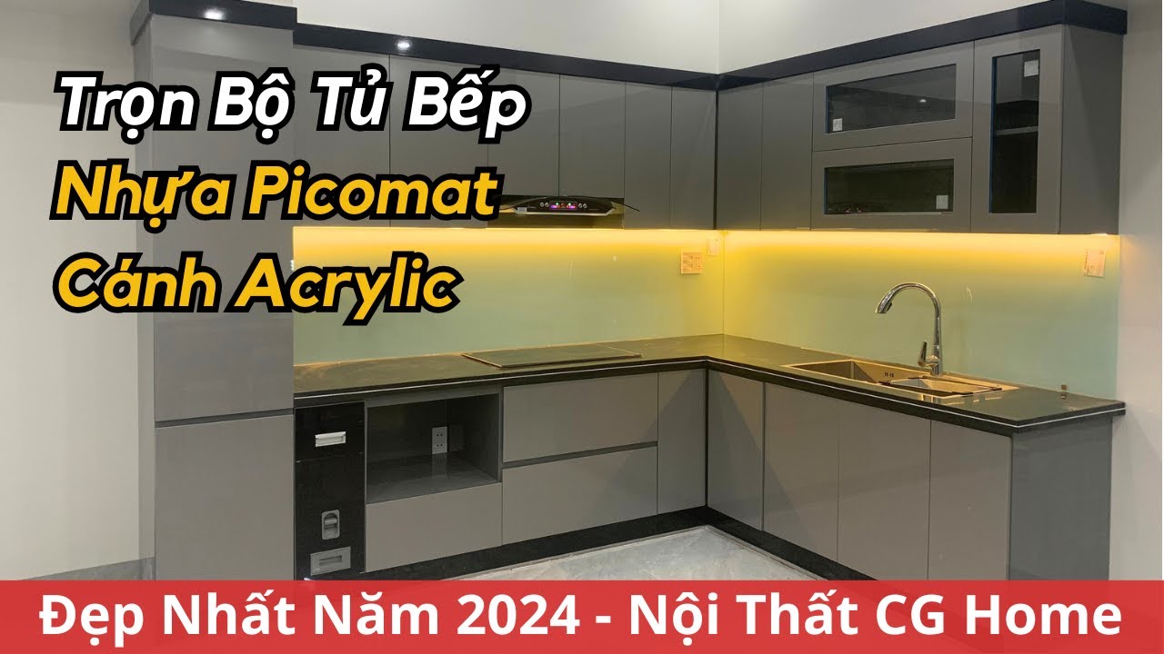 Tủ Bếp Nhựa Picomat Cánh Phủ Acrylic Màu Ghi Đẹp Nhất Năm 2024 ...