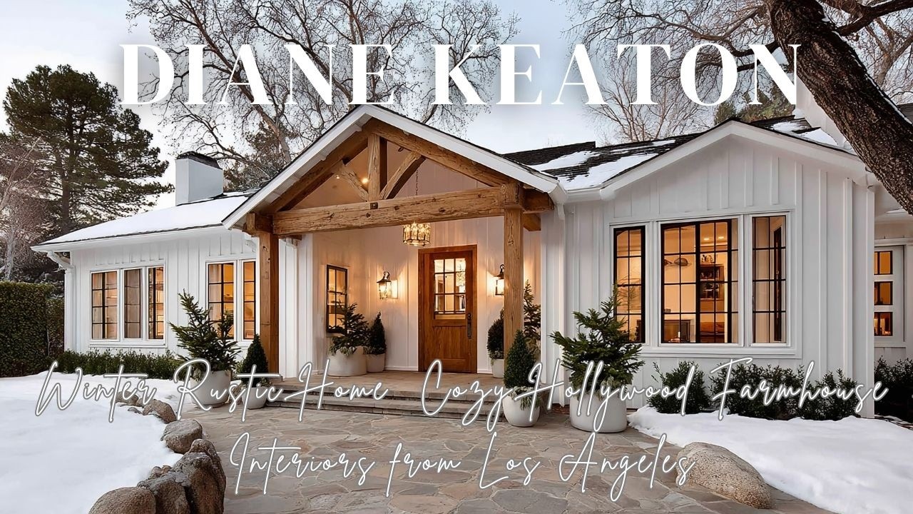 Зимний деревенский стиль дома Дайан Китон. Уютные интерьеры в стиле голливудского фермерского дом...