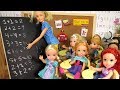 MATH Test ! Elsa and Anna toddlers at School - Who's cheating ? Pet hamster