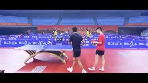 [HD] Zhang jike Warm Up with Ma long in 2014