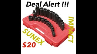Expired | Deal Alert - Sunex 25 Piece Impact Sockets $20 + Socket Hex