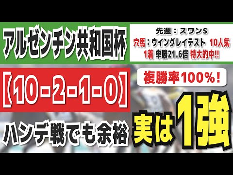 アルゼンチン共和国杯2023【12-2-1-0】ゼッフィーロより買いたい「ハンデ戦余裕」な本命馬を発表！先週はスワンSで10番人気1着のウイングレイテストを的中！