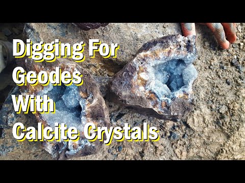 Calciet geodes kristallen zoeken in België