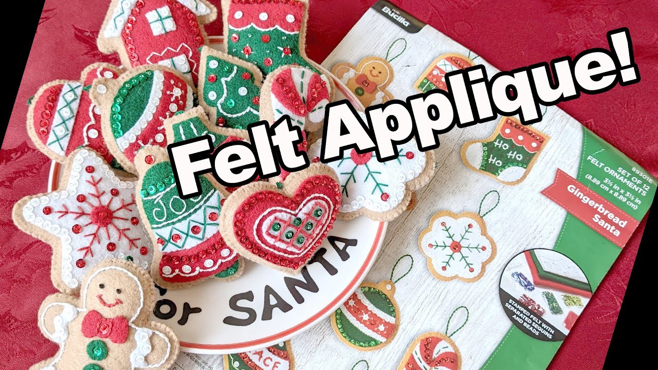 FeltTube 1- Bucilla GINGERBREAD SANTA and CHRISTMAS BIRDS Felt