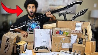 Someone Sent Me PACKAGES Filled With MYSTERY WEAPONS!! *INSANE THANOS BLADE*