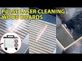 200W Seagull Pulse Laser Cleaning Machine Quickly Cleans Paint on Wooden Board Surfaces.
