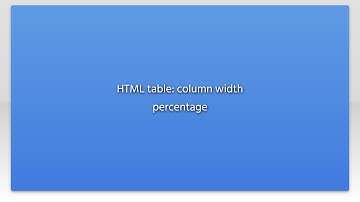 HTML table: column width percentage