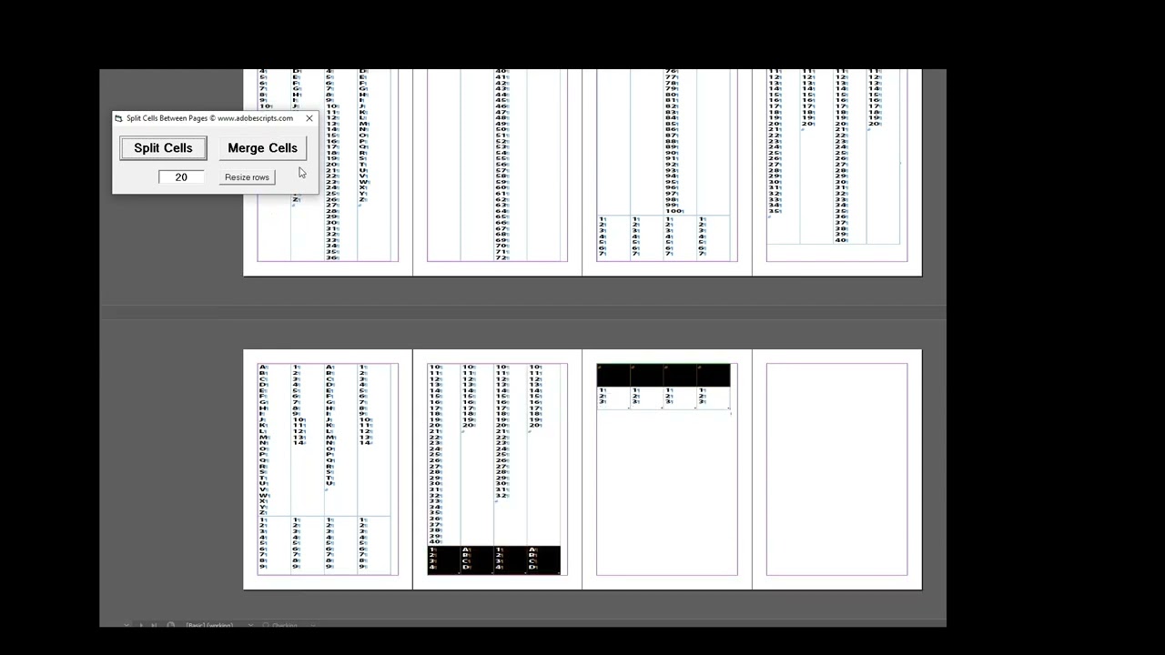 Split Cells Between Pages - Script for Adobe InDesign
