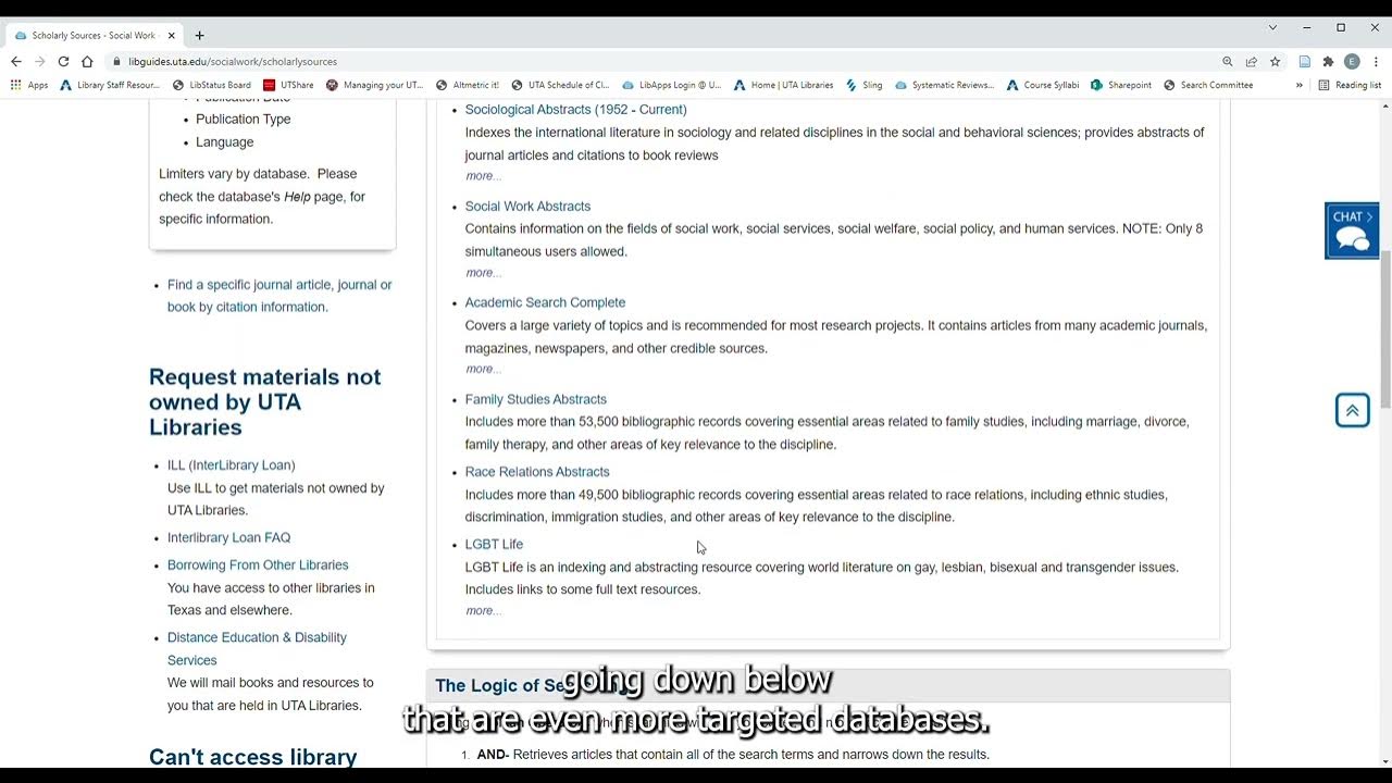 Choosing Social Work Databases UTA Libraries YouTube