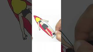 Draw a Woman Surfer