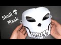 How to make a skull mask out of paper  easy paper skull ninja mask  halloween paper mask 