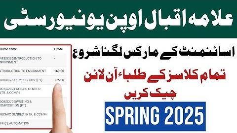 Aiou Assignment Result Check Karne Ka Tarika Spring 2025 | Aiou Assignment Marks
