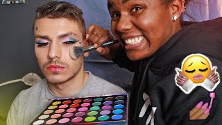 Doing My Boyfriend's Makeup! | International Couple