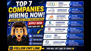 Zoho, Wipro & IBM Mass Hiring 2026! 🚨 10,000+ Openings (Apply Now)