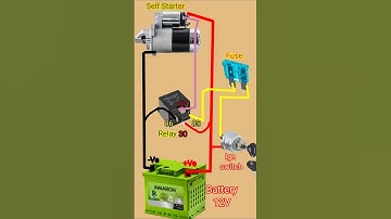 Starter motor connection/starter motor with relay connection