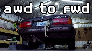 Converting my Rare BMW E30 325IX to Rear Wheel Drive for Drifting  AWD to RWD Conversion