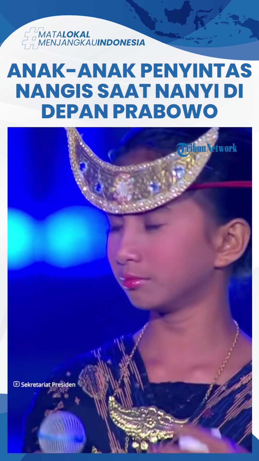 Momen Haru Anak-anak Penyintas Erupsi Lewotobi Nangis Bernyanyi di Depan Prabowo, RI 1 Naik Panggung