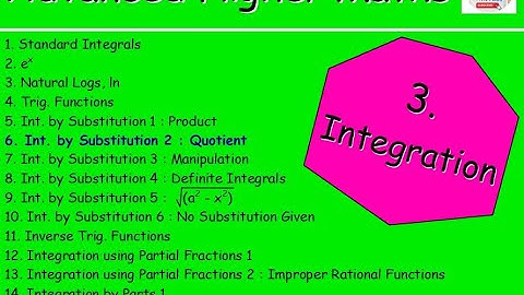 3.6 Integration 6 : By Substitution 2, Quotient – Advanced Higher Maths Lessons @MrThomasMaths SQA