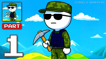 Army Base Miner - Gameplay Walkthrough Part 1 - Dig Build Defend the Base (iOS, Android)