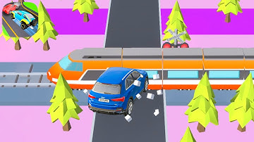 Jam Highway - Comeback Home Car Stunts (Android-iOS) Gameplay Insane Car and Train Crashes