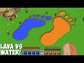 I found SUPER BIGGEST LAVA and WATER FOOTPRINT NEAR THE VILLAGE in Minecraft ! LAVA vs WATER !