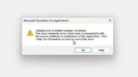 Fix (Sửa lỗi)- Compile error in hidden module: frmAbout and regAPI, Microsoft Excel and Word.