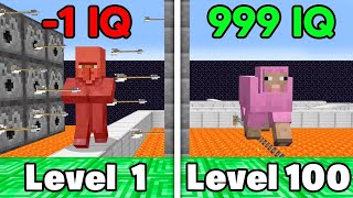 Testing minecraft mob IQ from level 1 to 100