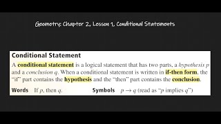 Famous Geometry: Chapter 2, Lesson 1, Conditional Statements Wealth