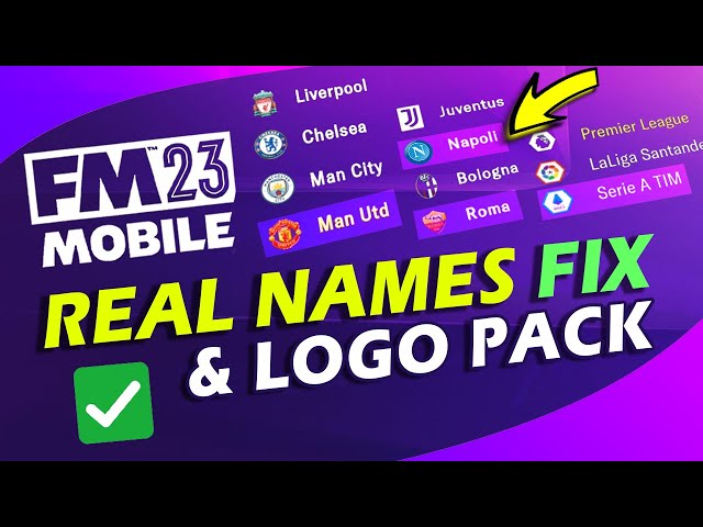 How to Get REAL NAMES u0026 LOGOS of All Clubs in FM23 Mobile - Full Install Guide !! class=