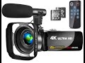 Linnse 4K video camera camcorder with external microphone review, operation and video sample