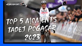 Top 5 Moments in 2023 For Cycling Superstar Tadej Pogacar 🚴‍♂️ 🙌