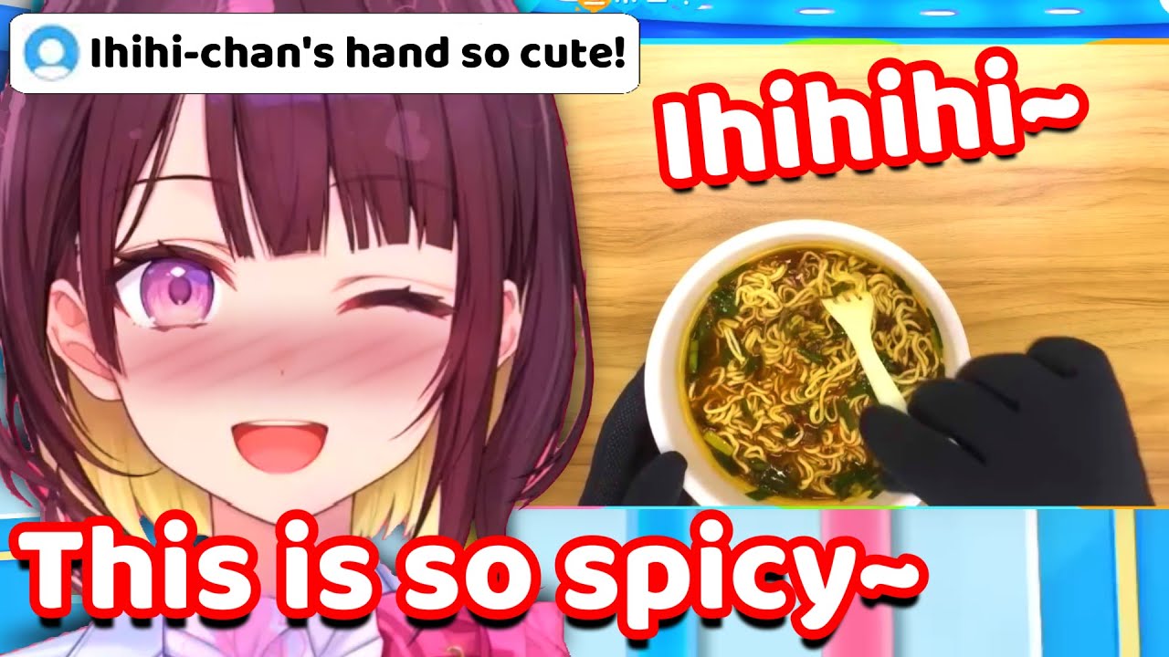 Michiru Can't Stop Giggling while Eating Ramen on Camera (Hololive)