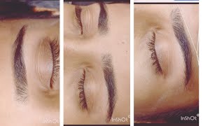 Very thick eye brow threading left eye brow threading easy process