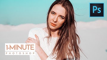 1-Minute Photoshop | Aqua and Orange Color Grading Effect in Photoshop