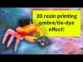 Ombre/tie dye effect 3D Resin Printed Crab SD card holder