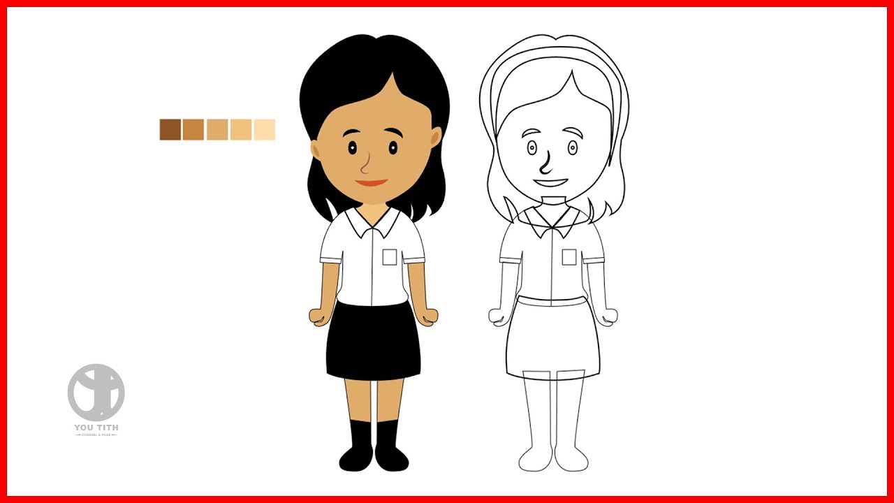 Drawing Character Cartoon for Tales in AI ( Cartoon Animator and Illustrator CC )