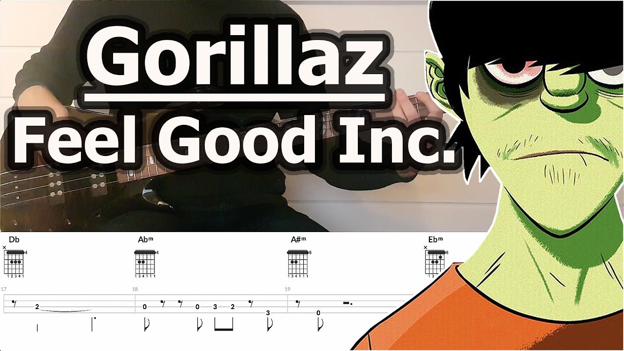 Gorillaz Feel Good Inc Bass Tabs Tutorial Youtube