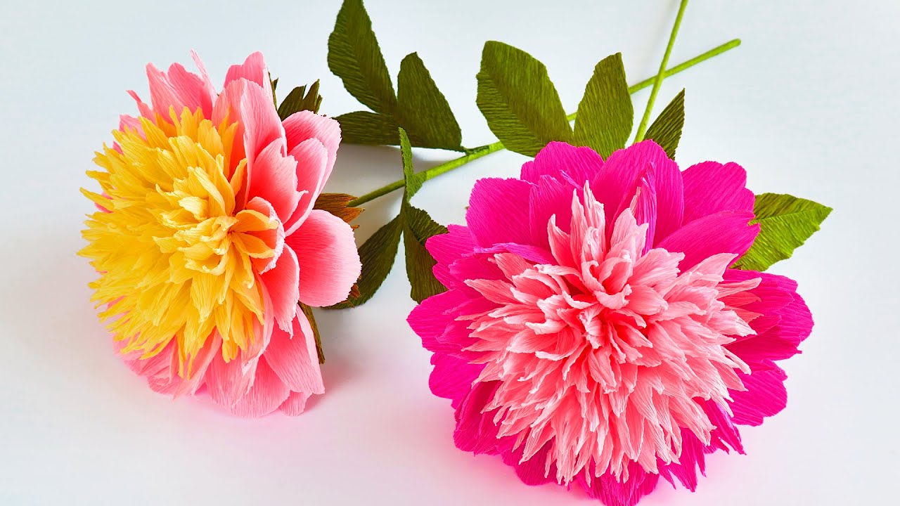 🌸Пион своими руками 🌸 Crepe Paper Flowers/Flower Craft Ideas